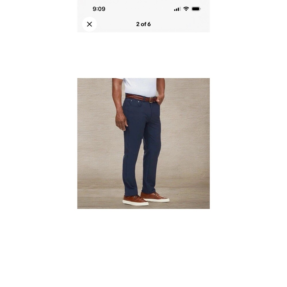 NEW Greg Norman Mens Ultimate Luxury Stretch 5 Pocket Navy Blue Pants Size 38x30 - Picture 5 of 8